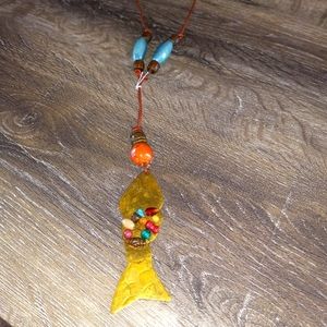 Lonnie Lovness Long Copper Fish Necklace